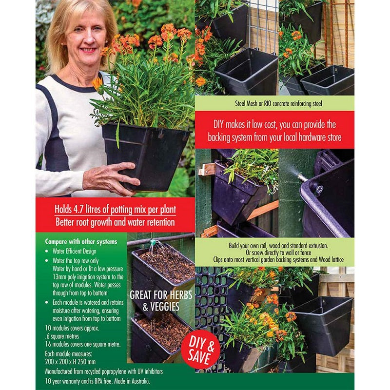 Wall Garden Modular Multi-Hang Vertical Garden Kit-image-5