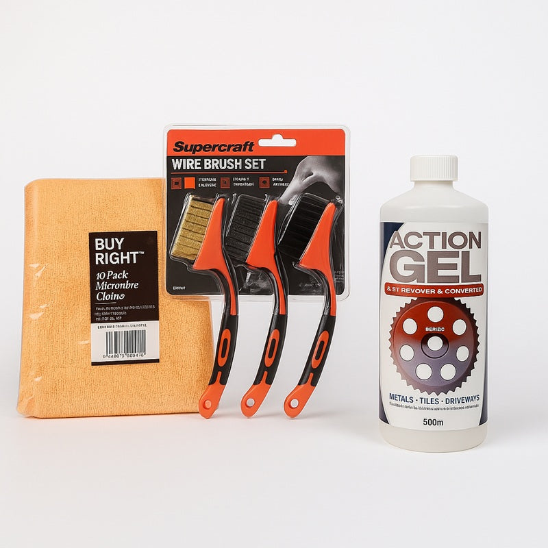 Rust Removal & Cleaning Kit | Action Gel | Brushes | Cloths