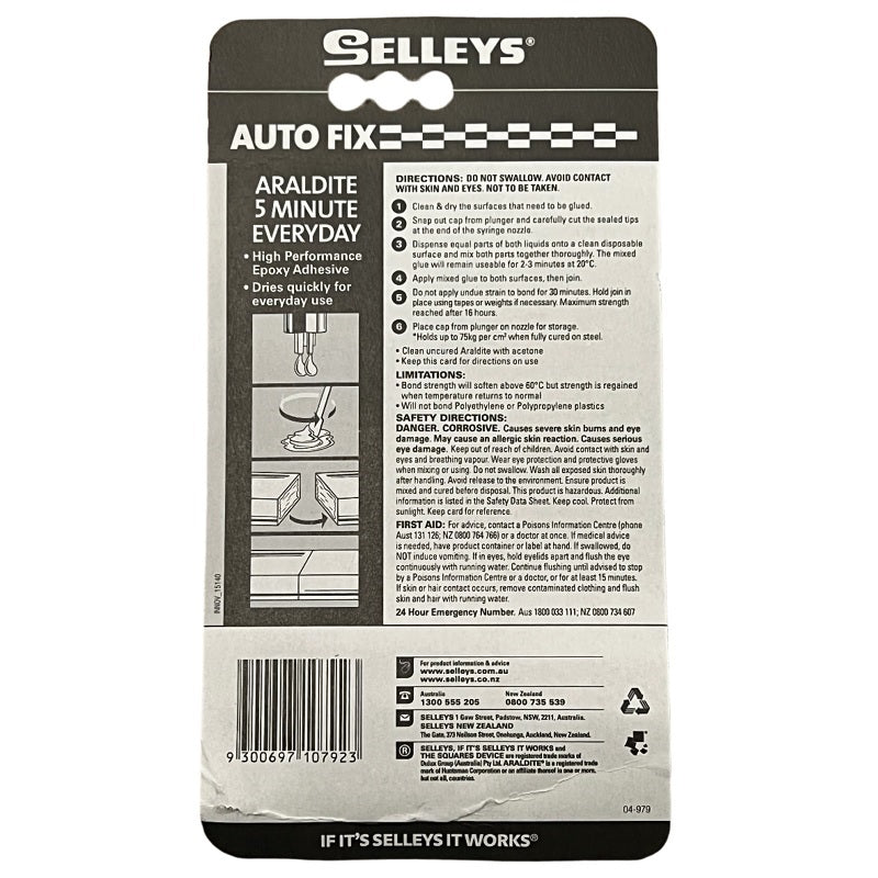 Selleys Autofix Araldite 5 Minute Clear 24ml-image-2
