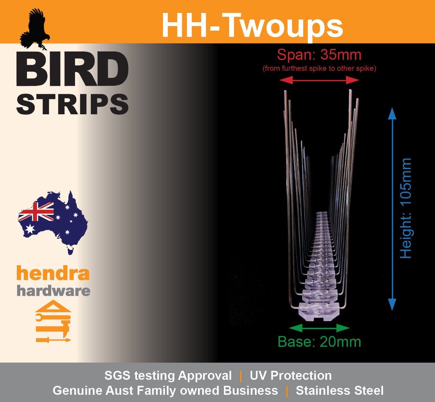 Stainless Steel Bird Spike Large Twin Spikes - 25 Metres-image-5