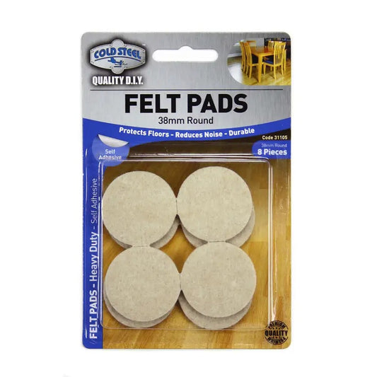 Cold Steel Heavy Duty Round Felt Pads Beige 38mm - 8 Pack-image-1