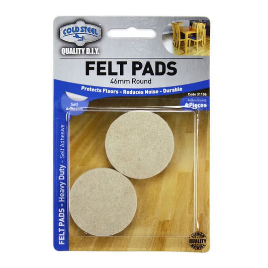 Cold Steel Felt Pads Round Heavy Duty Beige 46mm - 4 Pack-image-1