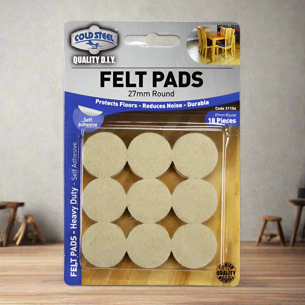 Cold Steel Felt Pads Round Heavy Duty Beige 27mm - 18 Pack-image-2