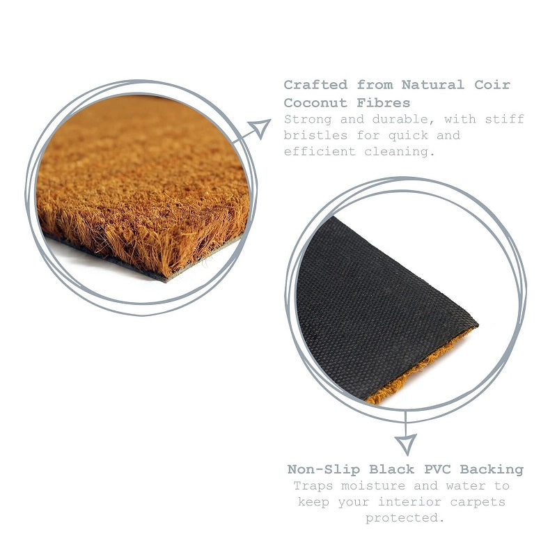 Matpro Vivaldi Coir Entrance Mat Plain - 60cm x 35cm-image-3