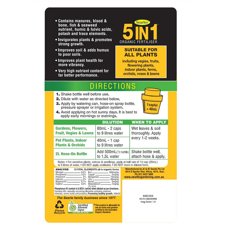 Searles 5 in 1 Organic Fertiliser Liquid-image-2