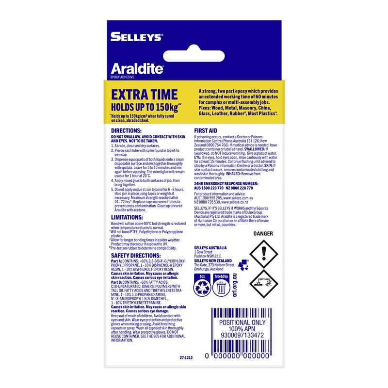 Selleys Araldite Extra Time Epoxy Adhesive 200ml-image-4