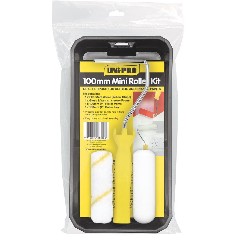 UNi-PRO 100mm Acrylic Enamel Mini Roller Kit-image-1