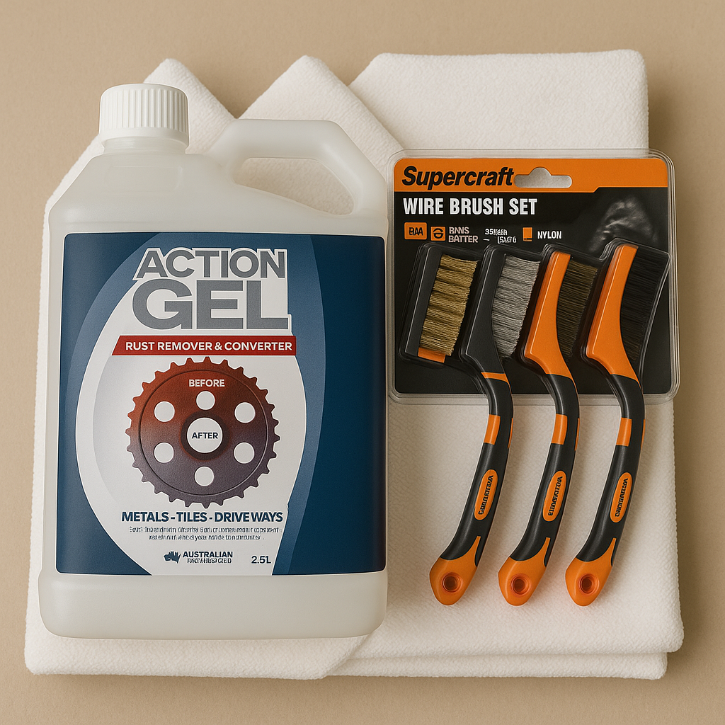Rust Removal & Cleaning Kit | Action Gel | Brushes | Cloths