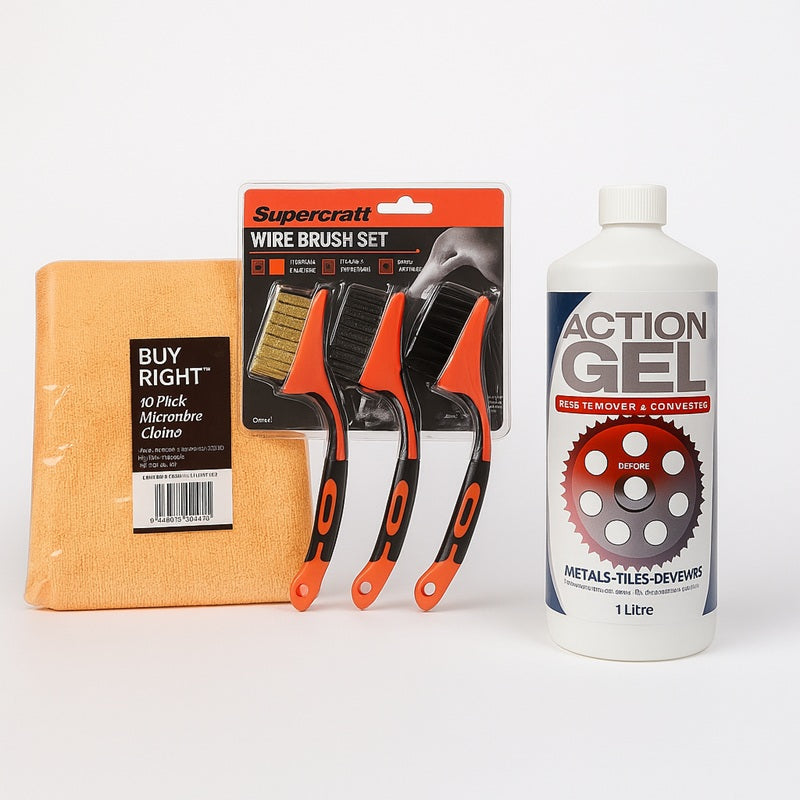 Rust Removal & Cleaning Kit | Action Gel | Brushes | Cloths