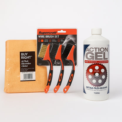 Rust Removal & Cleaning Kit | Action Gel | Brushes | Cloths