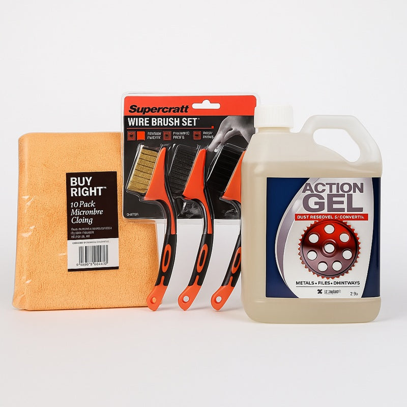 Rust Removal & Cleaning Kit | Action Gel | Brushes | Cloths