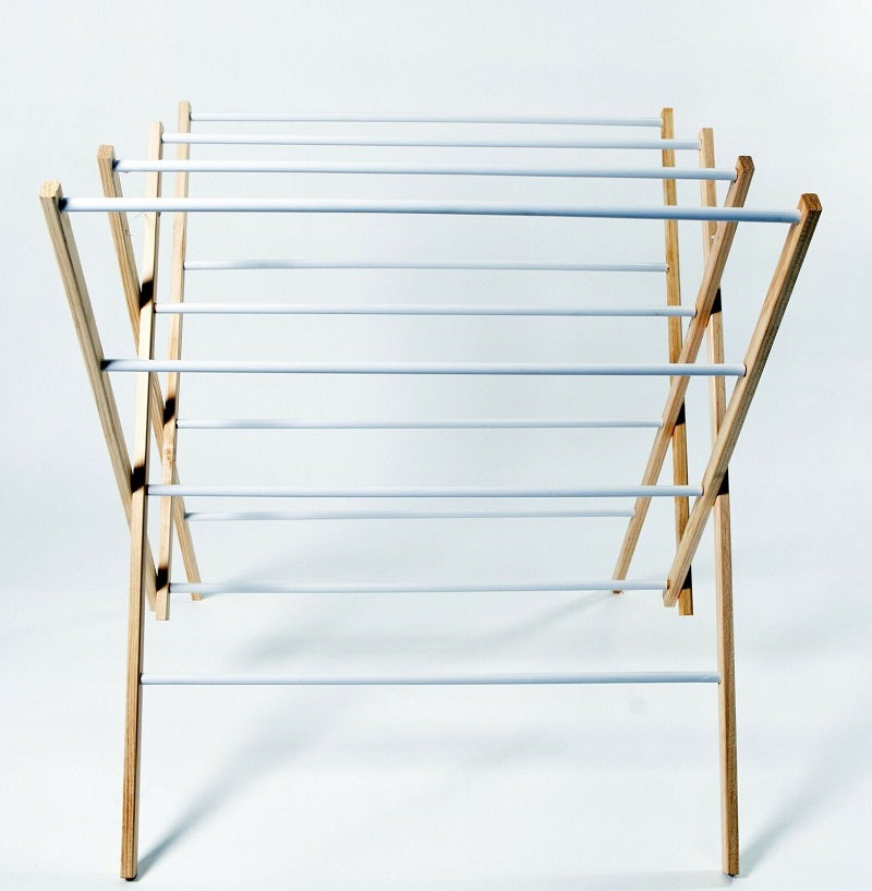 Airer 12 Rail Wooden Clothes Line Foldable