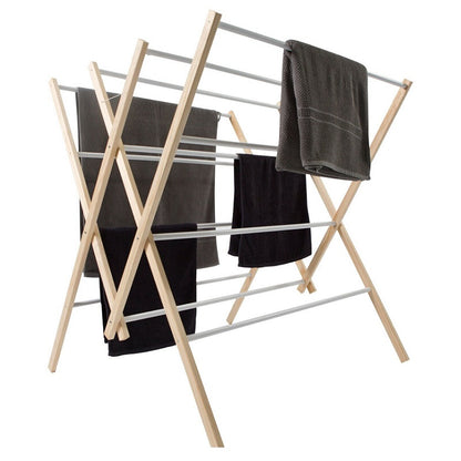 Airer 12 Rail Wooden Clothes Airer Clothes Line Foldable Australian Made-image-3