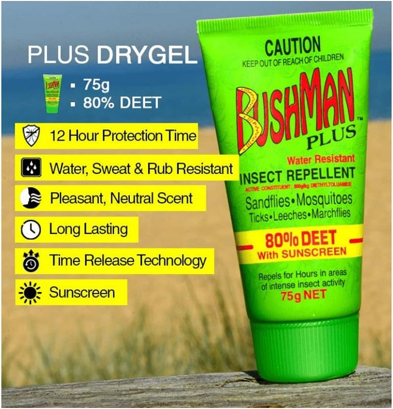 Bushman Plus Drygel 80% Deet 75g