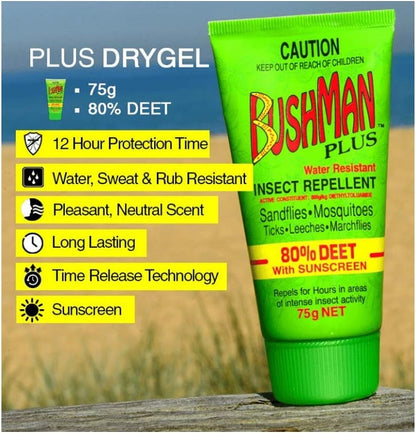 Bushman Plus Drygel 80% Deet 75g
