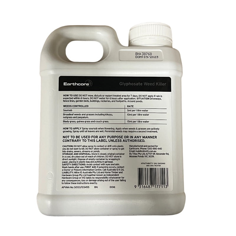 Earthcore Glyphosate Weed Killer Concentrate 1L-image-2