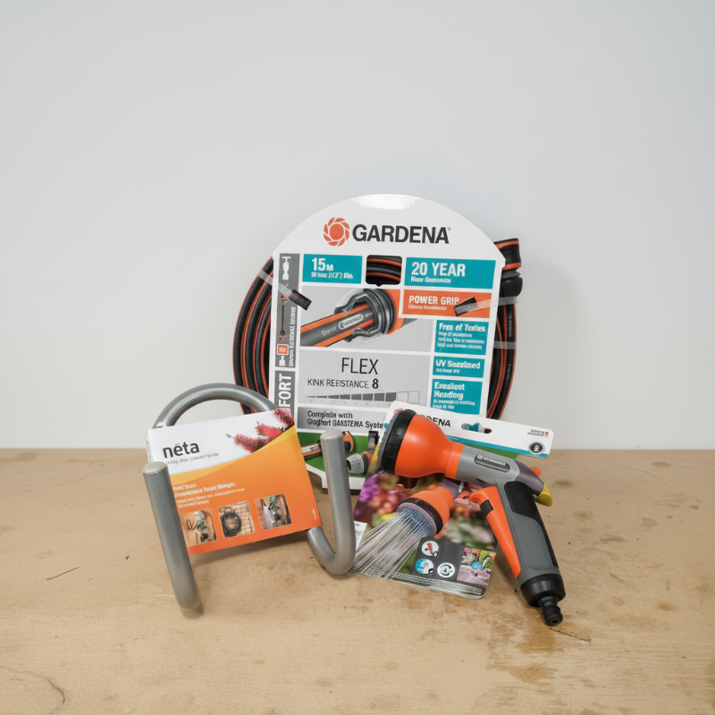 Garden Hose Starter Kit | 15m with Spray Nozzle & Wall Hanger-image-2