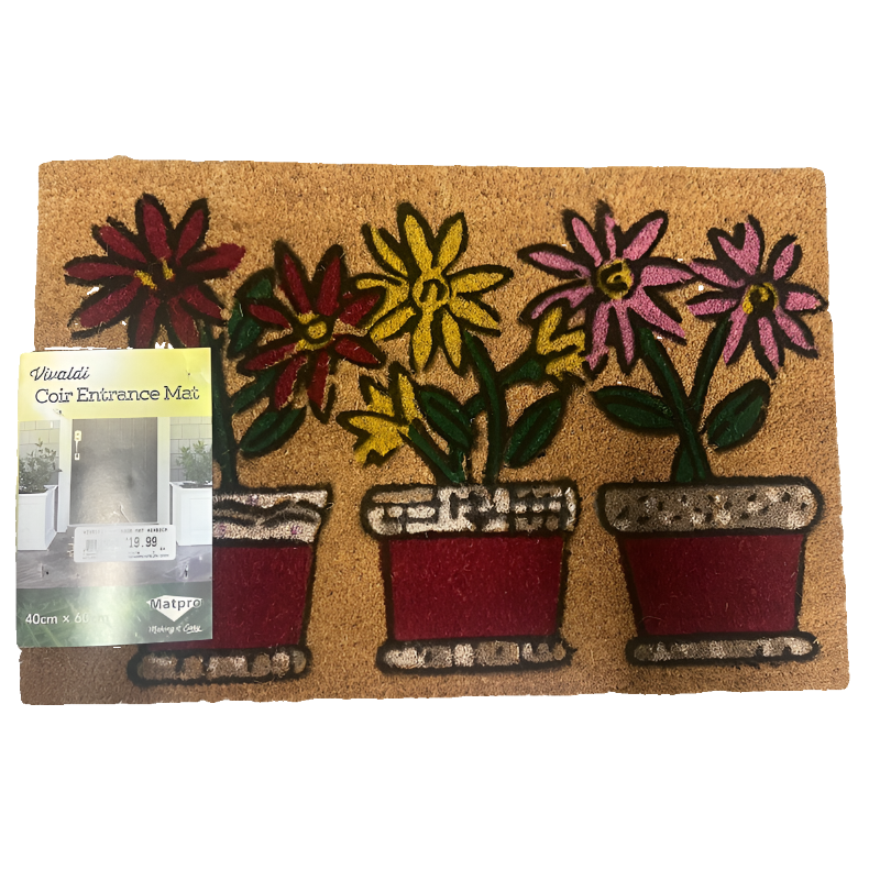 Matpro Vivaldi Coir Flower Door Mat - 60cm x 40cm-image-1