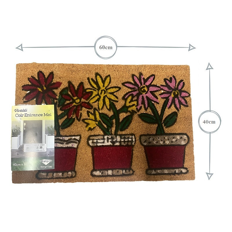 Matpro Vivaldi Coir Flower Door Mat - 60cm x 40cm-image-2