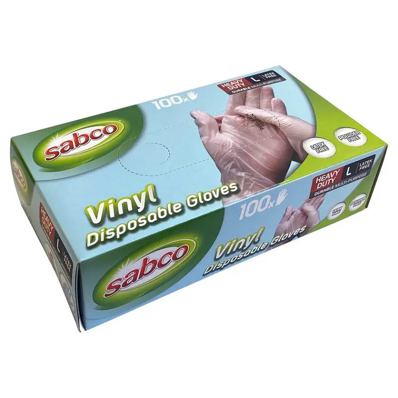 Sabco Vinyl Disposable Gloves 100 Pack White-image-3