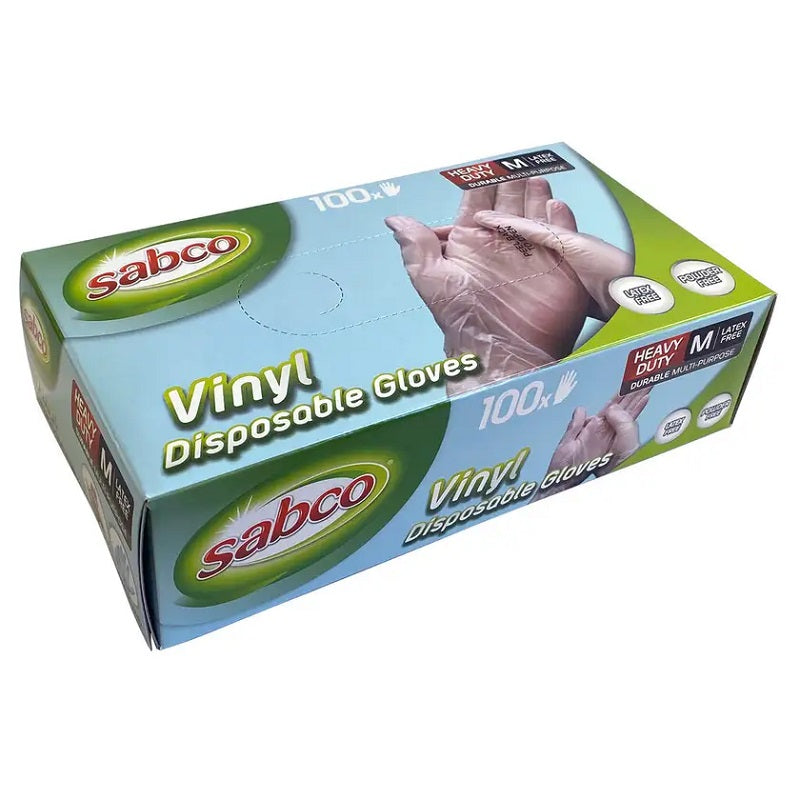 Sabco Vinyl Disposable Gloves 100 Pack White-image-2