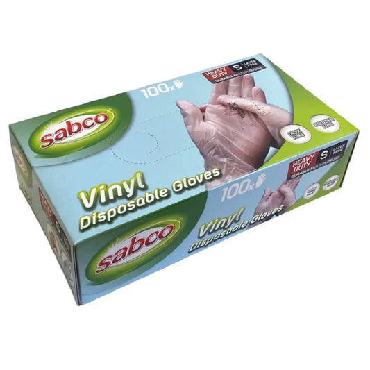 Sabco Vinyl Disposable Gloves 100 Pack White-image-1