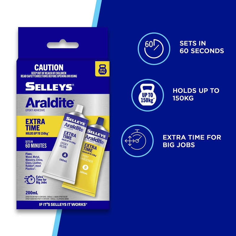 Selleys Araldite Extra Time Epoxy Adhesive 200ml-image-3