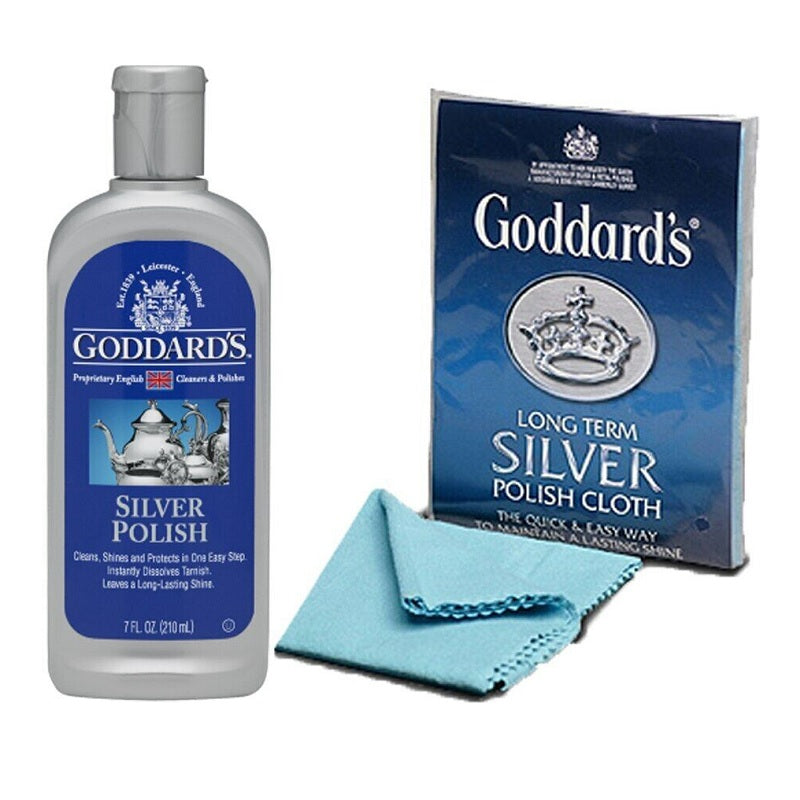 Goddards Silver Polish and Goddards Long Term Silver Cloth Bundle-image-1