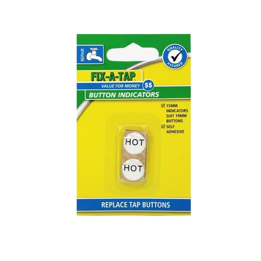 Fix-A-Tap Tap Button Stick On – Hot & Cold Indicator 19mm Pack of 4-image-1